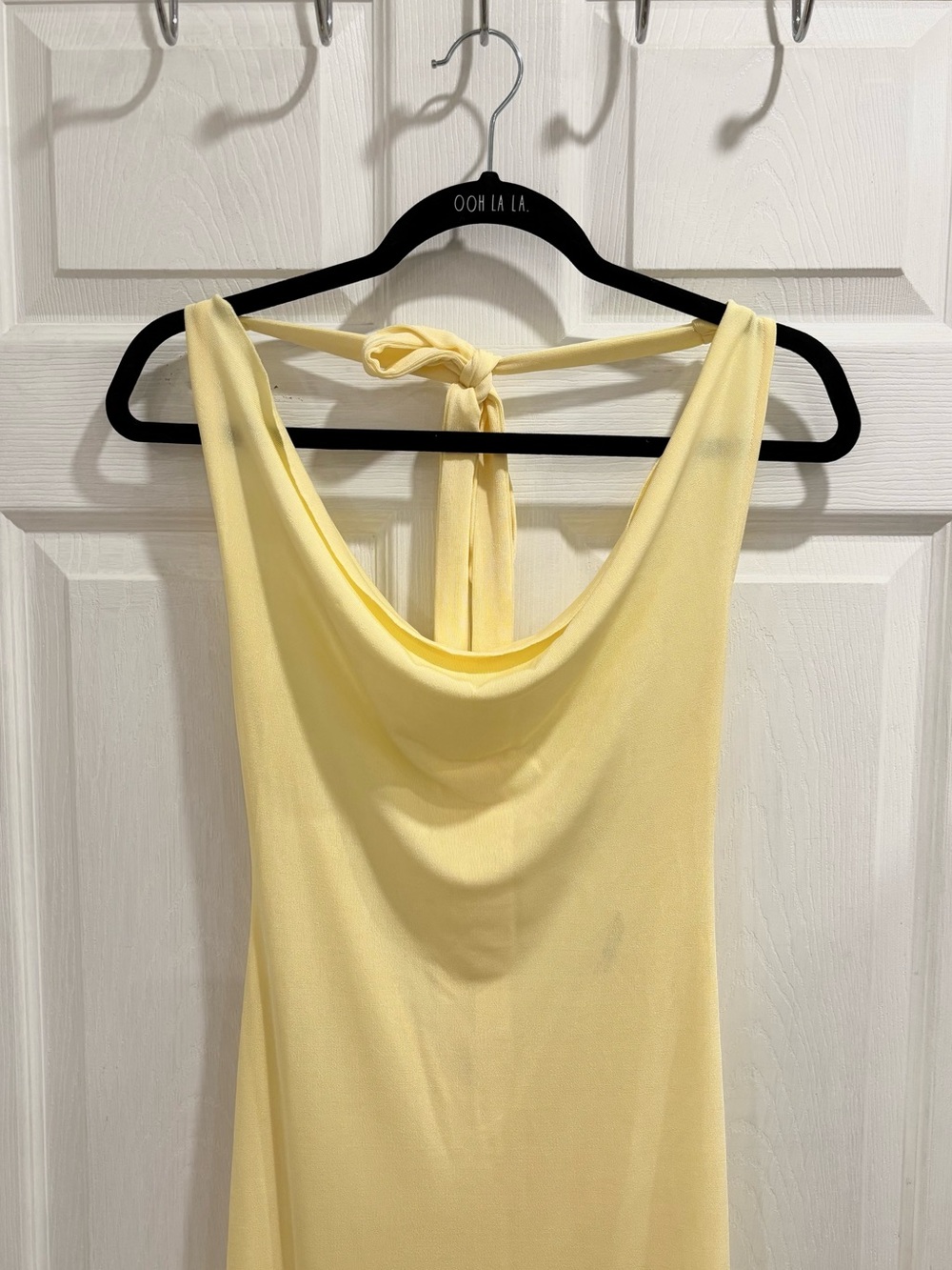 437 Maxi Yellow Halter Open Back Dress - Picture 4 of 10